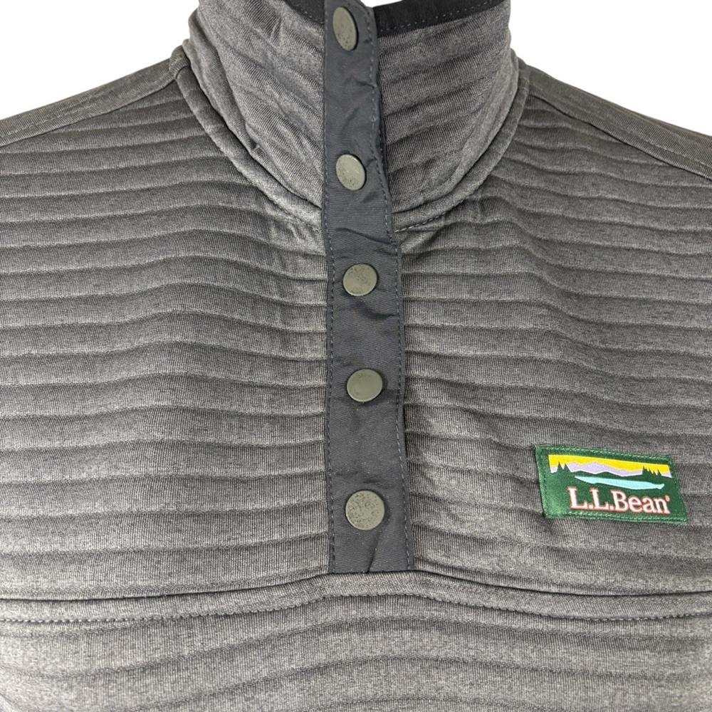 LL Bean Women's Airlight Knit Grey 1/4 Snap Front Pullover XS Hiking - Picture 2 of 8